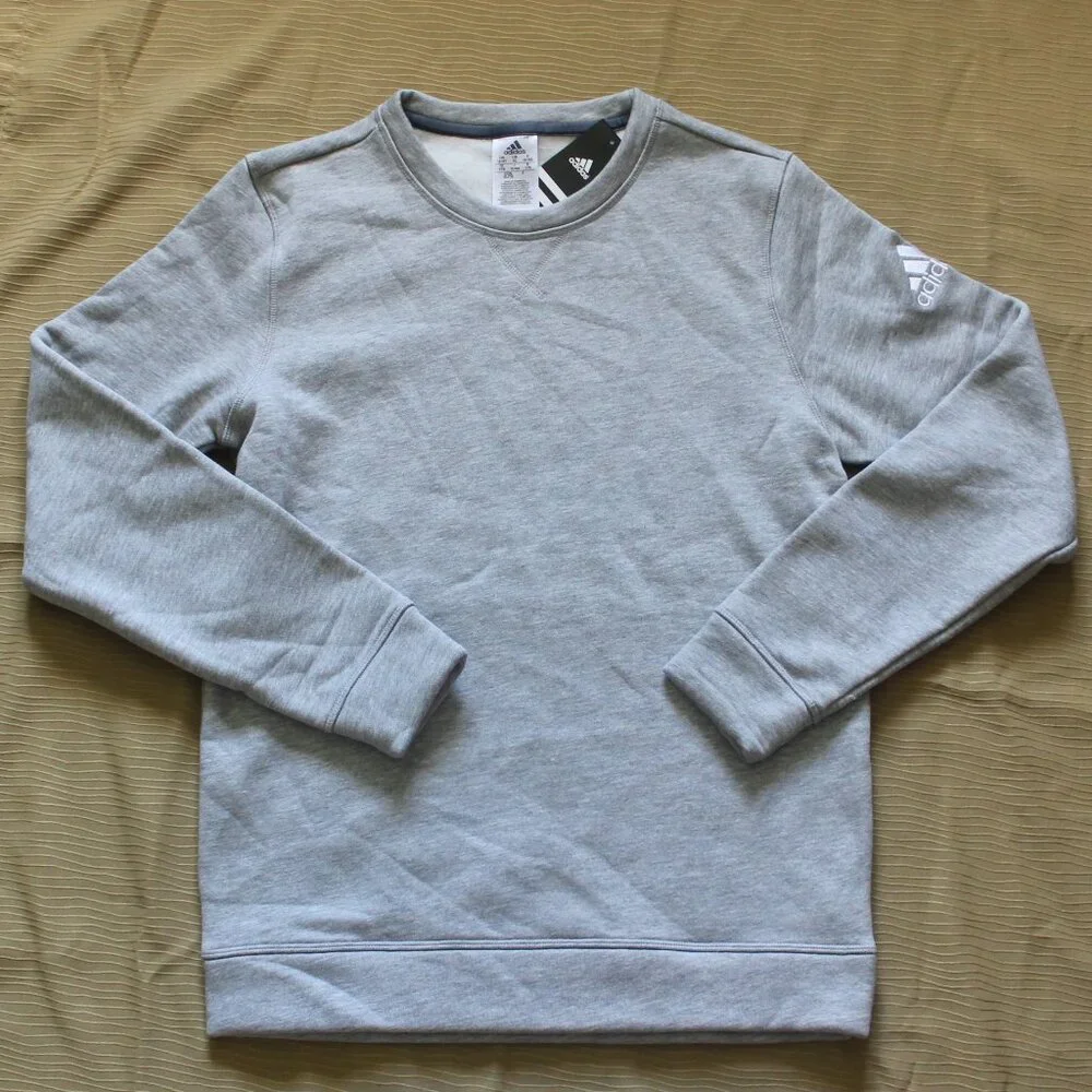 Adidas Fleece Crew Sweatshirts Youth, Boys, S-XL - Picture 1 of 6